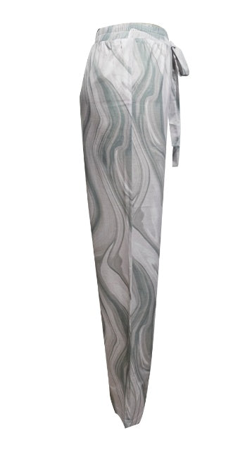 , Loose Pleated Casual Style Wide Leg Pants