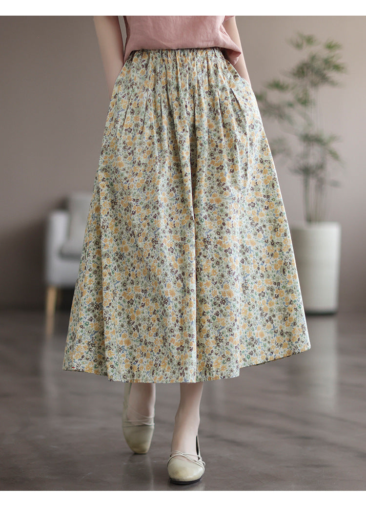 Artistic Floral Long Skirt