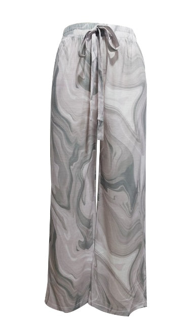, Loose Pleated Casual Style Wide Leg Pants