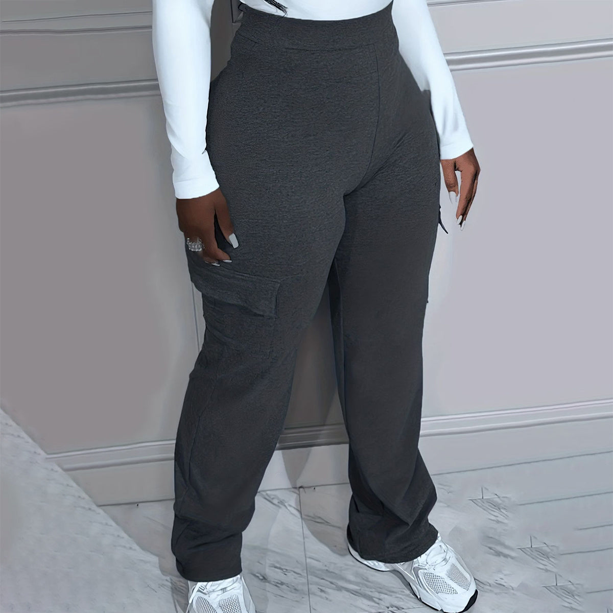 Large Size Workwear Knitted Women's Trousers