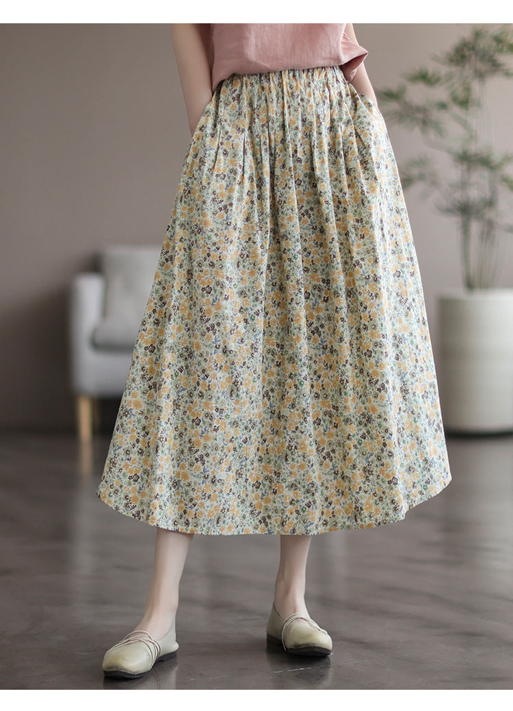 Artistic Floral Long Skirt