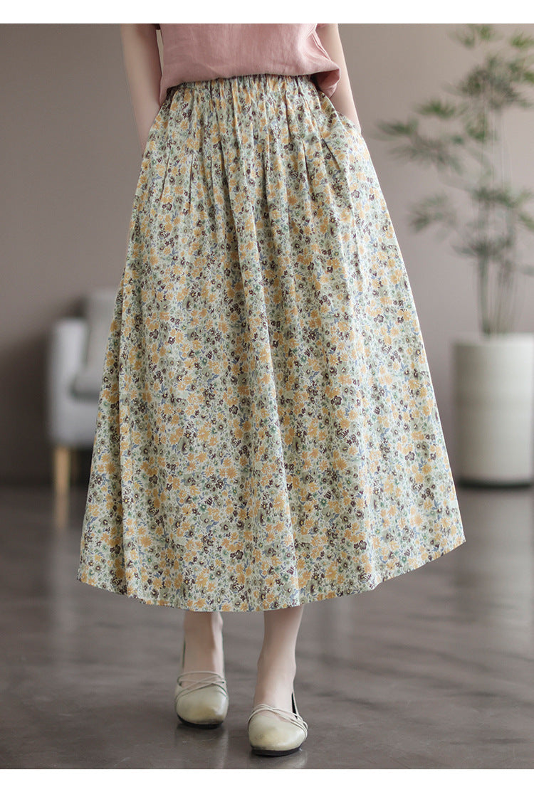 Artistic Floral Long Skirt