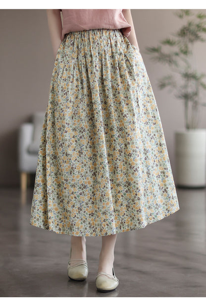 Artistic Floral Long Skirt