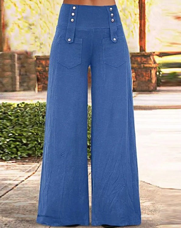 Button Design Fashionable Casual Pants
