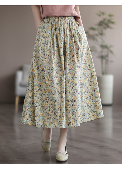 Artistic Floral Long Skirt