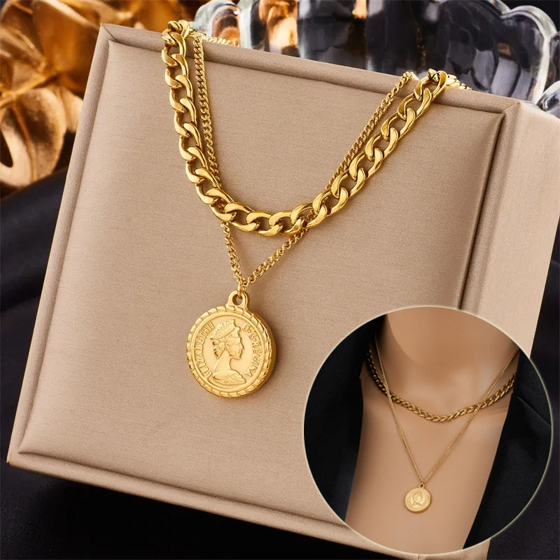 Coin Pendant Necklace Charm