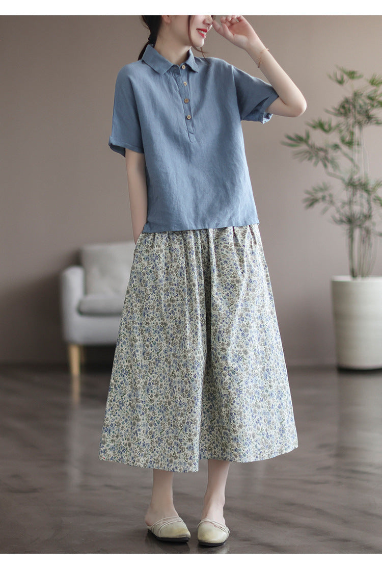 Artistic Floral Long Skirt