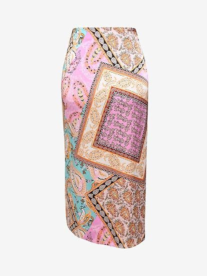 Boho Skirt Asymmetrical Skirts Floral Paisley Rushed Long Skirts