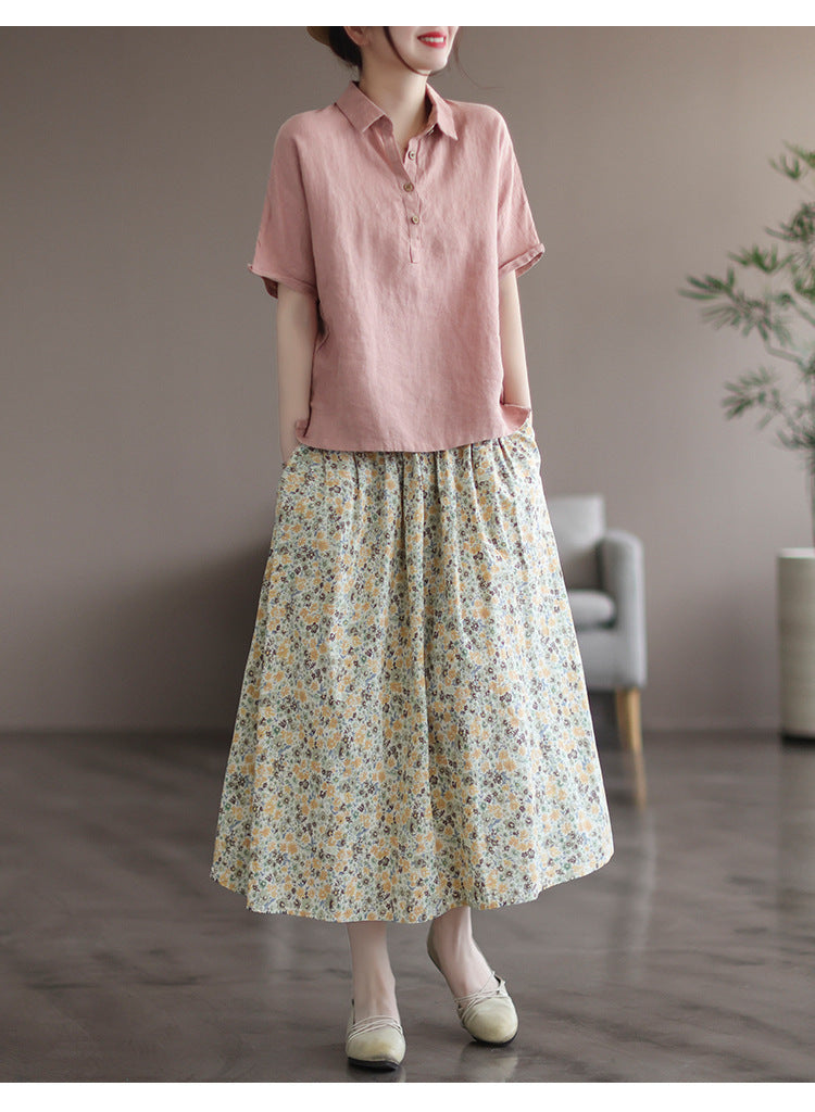 Artistic Floral Long Skirt