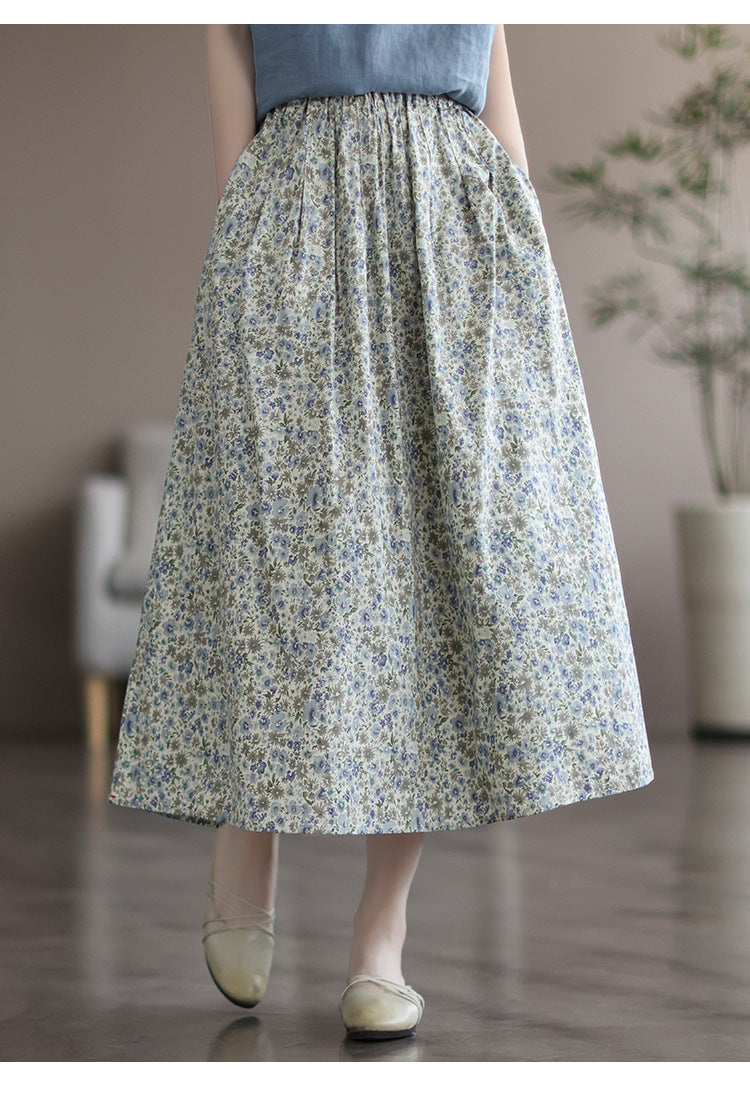 Artistic Floral Long Skirt