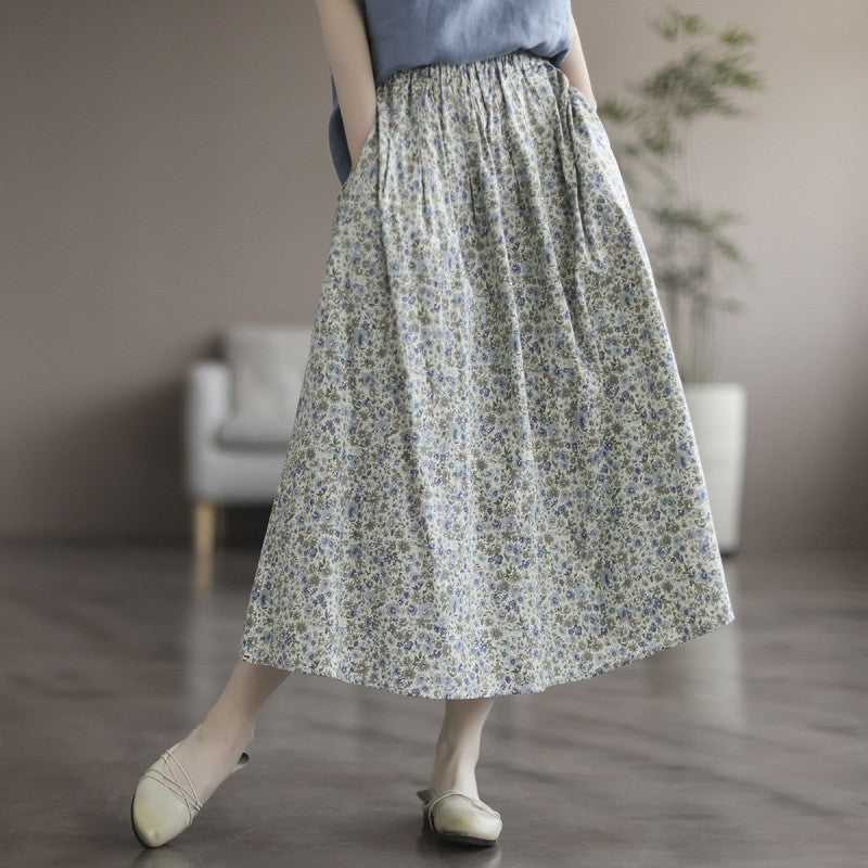Artistic Floral Long Skirt