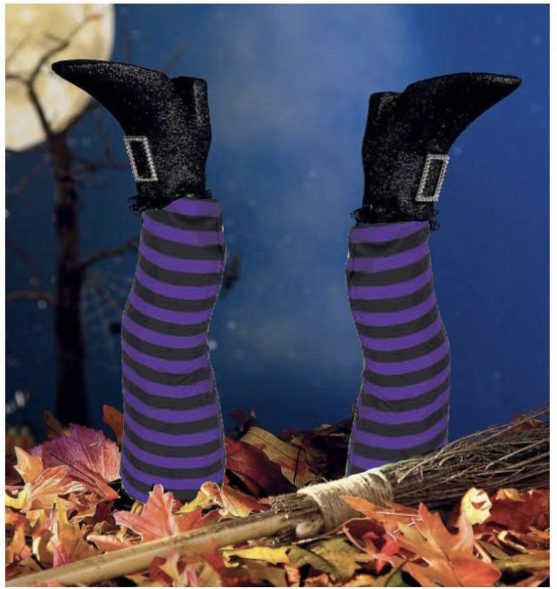 Halloween Prosthesis Witch Leg Garden Decoration