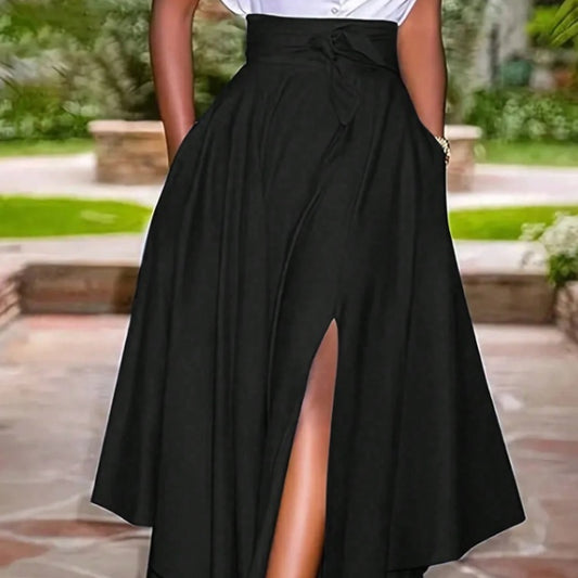 Women's Simple Daily Slit Long Skirt