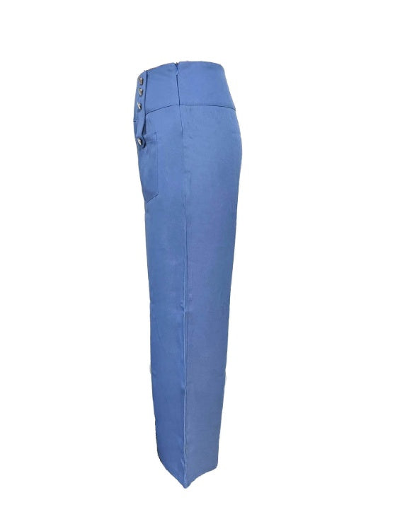 Button Design Fashionable Casual Pants