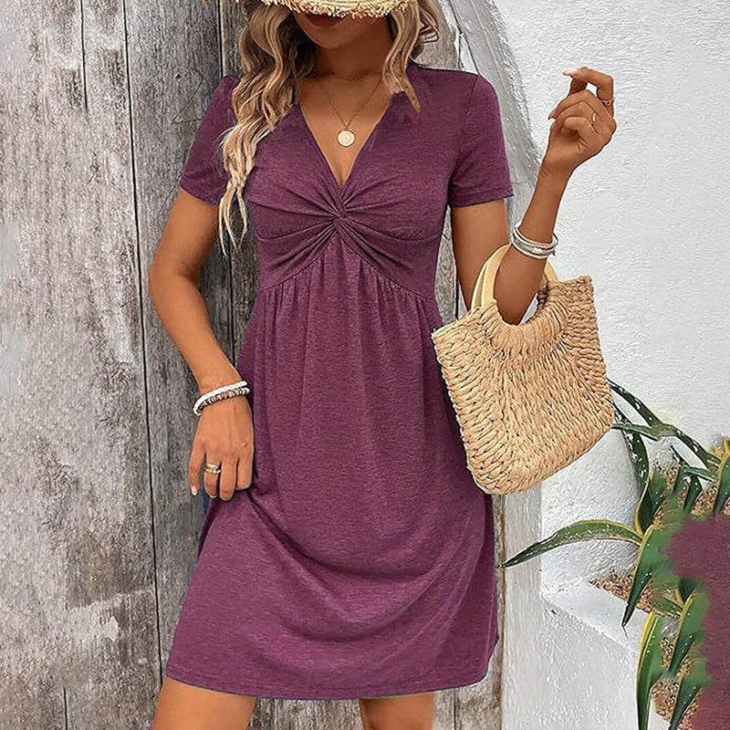 Casual Summer V Neck Mini Dress
