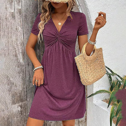 Casual Summer V Neck Mini Dress